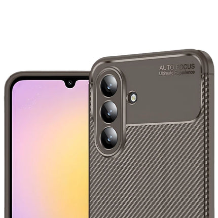 Samsung Galaxy S25 FE Auto Focus Karbon Kapak Kılıf - Kahverengi 3