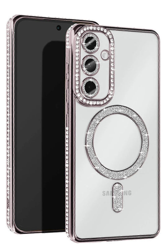 Samsung Galaxy S25 Joke Simli Magneticsafe Kılıf - Gümüş