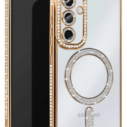 Samsung Galaxy S25 Joke Simli Magneticsafe Kılıf - Gold