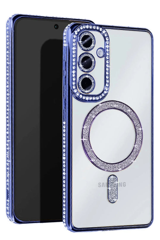 Samsung Galaxy S25 Joke Simli Magneticsafe Kılıf - Mavi