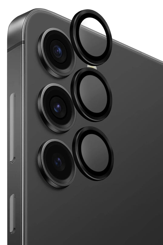 Samsung Galaxy S25 Optix Aluguard Alüminyum Kamera Lens Koruyucu - Siyah