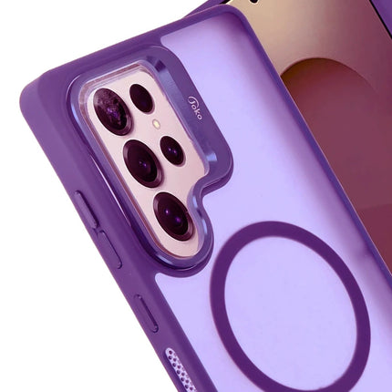 Samsung Galaxy S25 Ultra Flet Lens Magsafe Kapak Kılıf - Derin Mor 2