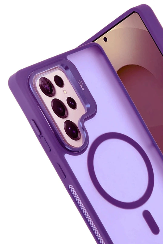 Samsung Galaxy S25 Ultra Flet Lens Magsafe Kapak Kılıf - Derin Mor 2