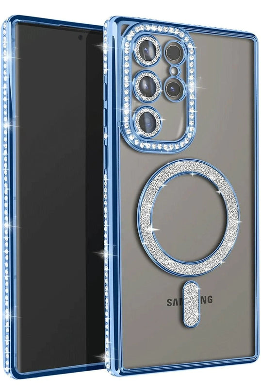 Samsung Galaxy S25 Ultra Joke Simli Magneticsafe Kılıf - Mavi