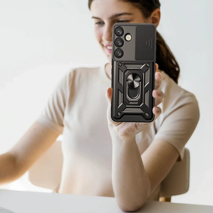 Samsung Galaxy S26 Pars Lens Yüzüklü Silikon Kılıf - Siyah 4