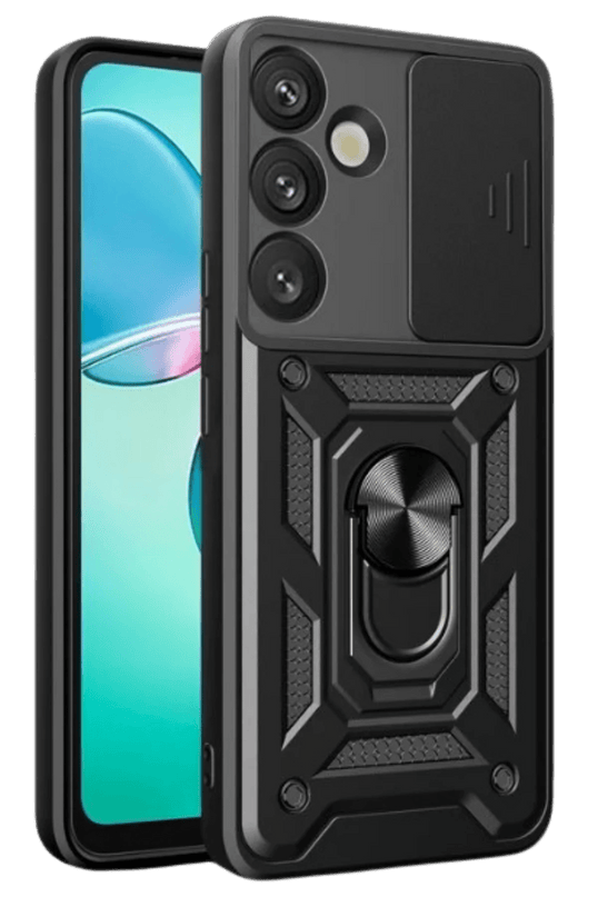 Samsung Galaxy S26 Pars Lens Yüzüklü Silikon Kılıf - Siyah