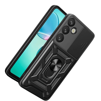 Samsung Galaxy S26 Pars Lens Yüzüklü Silikon Kılıf - Siyah 3