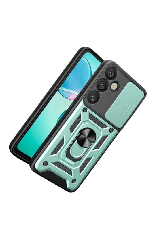 Samsung Galaxy S26 Pars Lens Yüzüklü Silikon Kılıf - Yeşil 3