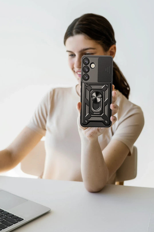 Samsung Galaxy S26 Plus Pars Lens Yüzüklü Silikon Kılıf - Siyah 4