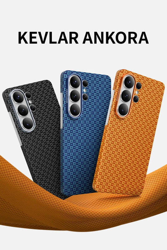Samsung Galaxy S26 Ultra Kevlar Ankora Magsafe Kapak Kılıf - Turuncu 4
