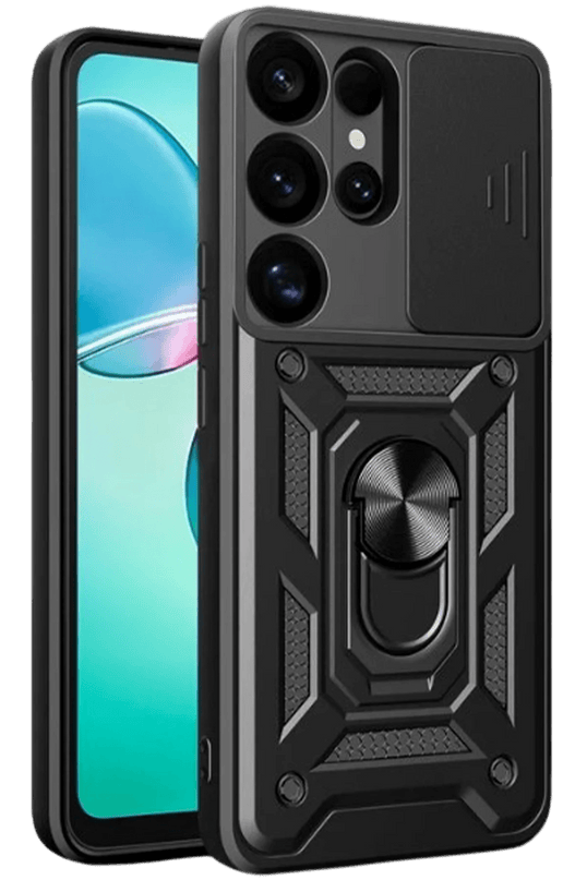 Samsung Galaxy S26 Ultra Pars Lens Yüzüklü Silikon Kılıf - Siyah