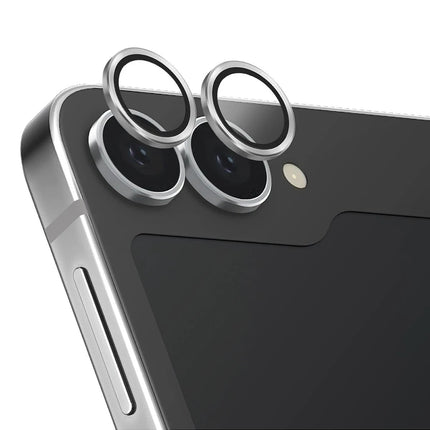 Samsung Galaxy Z Flip 6 Optix Aluguard Alüminyum Kamera Lens Koruyucu - Gümüş