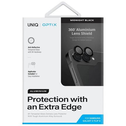 Samsung Galaxy Z Flip 6 Optix Aluguard Alüminyum Kamera Lens Koruyucu - Siyah 2