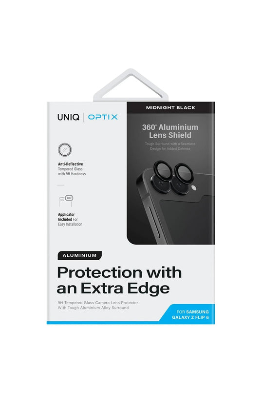 Samsung Galaxy Z Flip 6 Optix Aluguard Alüminyum Kamera Lens Koruyucu - Siyah 2