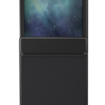 Samsung Galaxy Z Flip 6 Ora Katlanabilir Deri Kapak Kılıf - Siyah