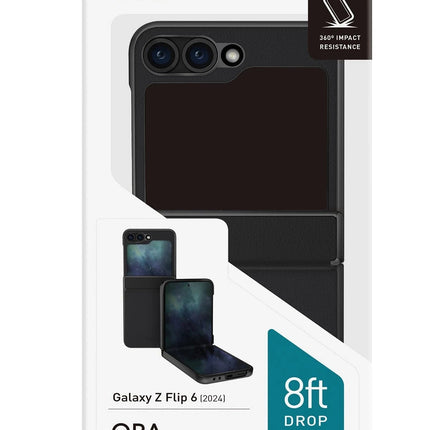 Samsung Galaxy Z Flip 6 Ora Katlanabilir Deri Kapak Kılıf - Siyah 3