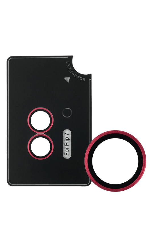 Samsung Galaxy Z Flip 7 AR Kamera Lens Koruyucu - Kırmızı