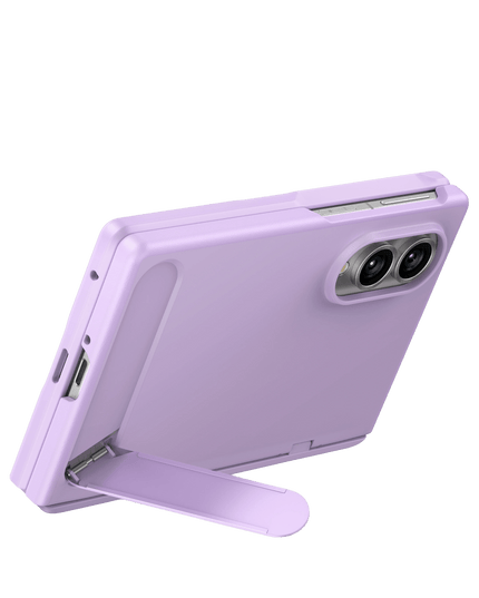 Samsung Galaxy Z Fold 8 Ostand L1 2 Adet Ekran Koruyuculu Standlı Magsafe Kapak Kılıf - Açık Mor 3