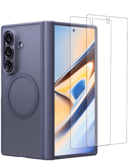 Samsung Galaxy Z Fold 8 Ultra 2 Adet Ekran Koruyuculu Guardian Magsafe Kılıf - Derin Mor