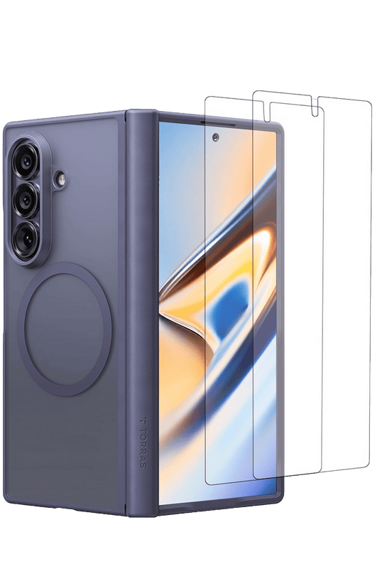 Samsung Galaxy Z Fold 8 Ultra 2 Adet Ekran Koruyuculu Guardian Magsafe Kılıf - Derin Mor