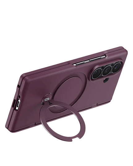 Samsung Galaxy Z Fold 8 Ultra Ostand Q3 Spin 2 Adet Ekran Koruyuculu Magsafe Kılıf - Mor 3