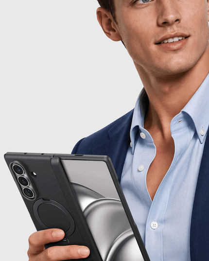 Samsung Galaxy Z Fold 8 Ultra Ostand Q3 Spin 2 Adet Ekran Koruyuculu Magsafe Kılıf - Siyah 6