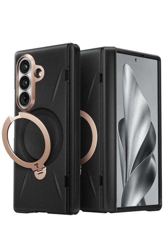 Samsung Galaxy Z Fold 8 Ultra Ostand Q3 VegSkin 2 Adet Ekran Koruyuculu Magsafe Kılıf - Siyah 2