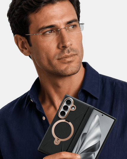 Samsung Galaxy Z Fold 8 Ultra Ostand Q3 VegSkin 2 Adet Ekran Koruyuculu Magsafe Kılıf - Siyah 5