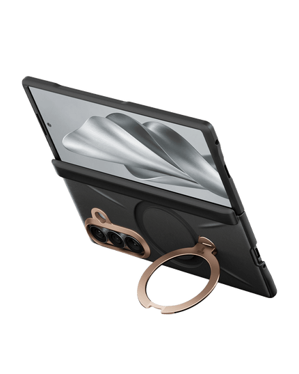 Samsung Galaxy Z Fold 8 Ultra Ostand Q3 VegSkin 2 Adet Ekran Koruyuculu Magsafe Kılıf - Siyah 3