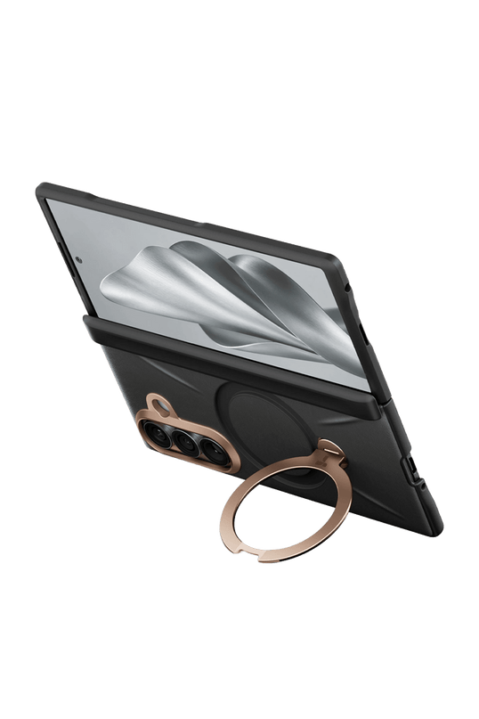 Samsung Galaxy Z Fold 8 Ultra Ostand Q3 VegSkin 2 Adet Ekran Koruyuculu Magsafe Kılıf - Siyah 3