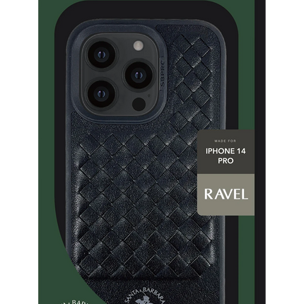 iPhone 13 Ravel Deri Kapak Kılıf - Lacivert 5
