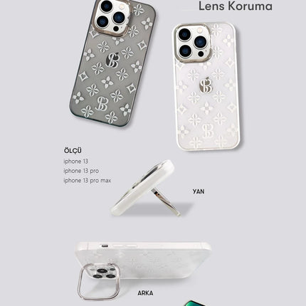 iPhone 13 Pro Isabella Stand Kapak Kılıf - Şeffaf 8