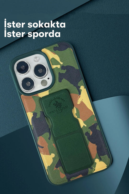 iPhone 13 Pro Max Enos Standlı Kapak Kılıf - Kırmızı 6