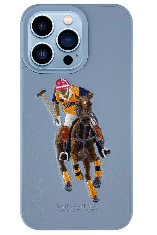 iPhone 13 Pro Max Jockey Deri Kapak Kılıf - Mavi
