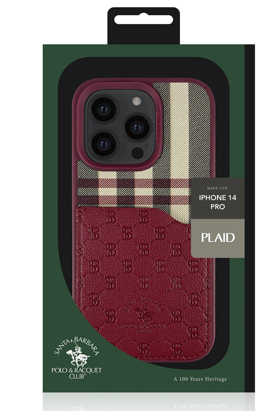 iPhone 13 Pro Max Plaid Kartvizitli Kapak Kılıf - Kırmızı 2