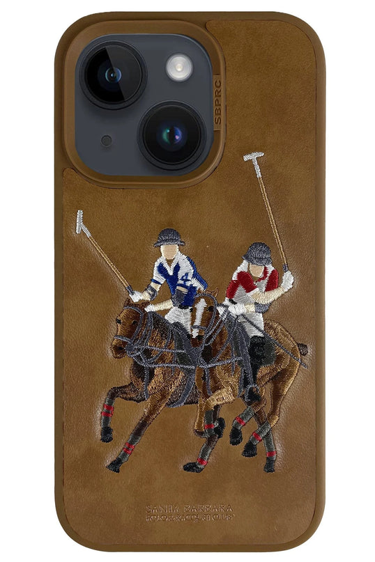 iPhone 14 Jockey Deri Kapak Kılıf - Kahverengi