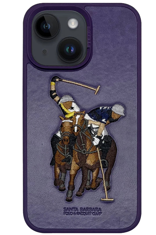 iPhone 14 Jockey Deri Kapak Kılıf - Mor