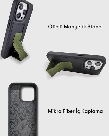 iPhone 14 Pro Parker Stand Kapak Kılıf - Yeşil 4