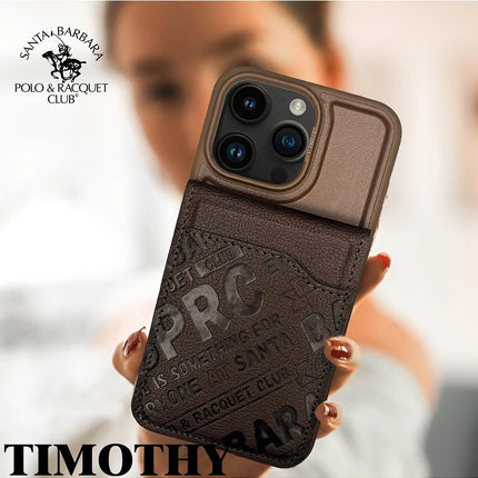 iPhone 15 Pro Max Timothy Cüzdanlı Standlı Kapak Kılıf - Kahverengi 6