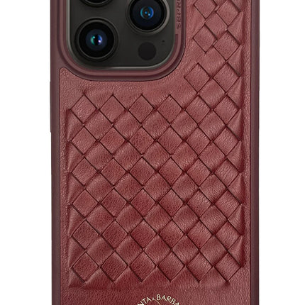 iPhone 15 Pro Ravel Deri Kapak Kılıf - Kırmızı