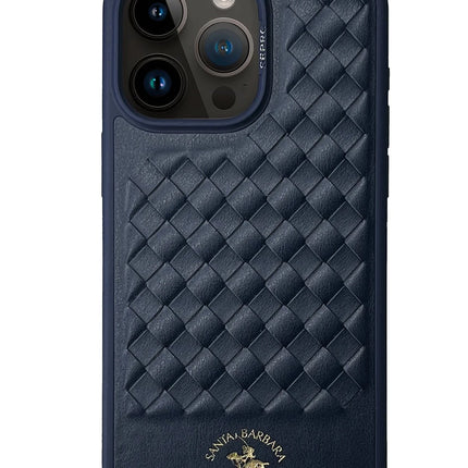 iPhone 15 Pro Ravel Deri Kapak Kılıf - Lacivert