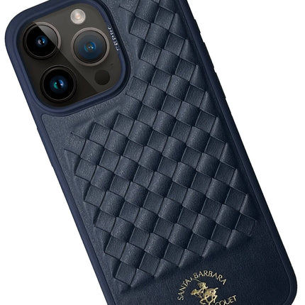iPhone 15 Pro Ravel Deri Kapak Kılıf - Lacivert 3