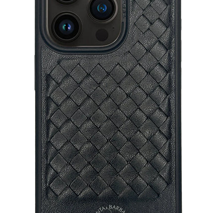 iPhone 15 Pro Ravel Deri Kapak Kılıf - Siyah