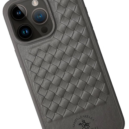 iPhone 15 Pro Ravel Deri Kapak Kılıf - Titan Gri 3