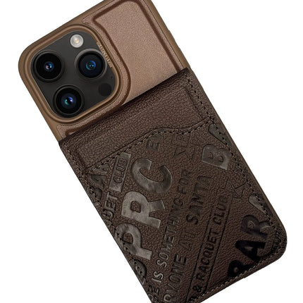 iPhone 15 Pro Timothy Cüzdanlı Standlı Kapak Kılıf - Kahverengi 2