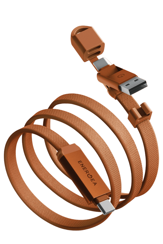 Sheath Travel 1.2M 60W 2in1 Type-C to Type-C ve USB-A Hızlı Şarj Kablo - Turuncu