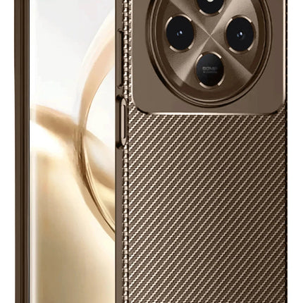 Tecno Spark 30 Auto Focus Karbon Kapak Kılıf - Kahverengi