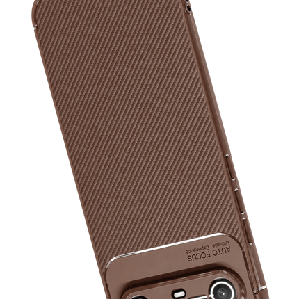 Tecno Spark Slim 5G Auto Focus Karbon Kapak Kılıf - Kahverengi 4
