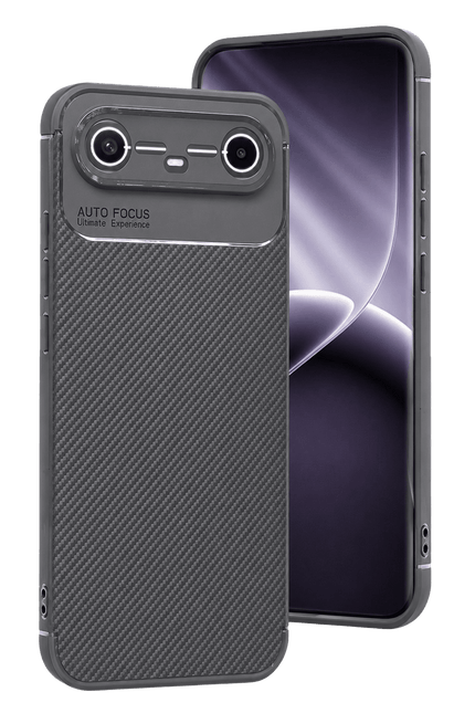 Tecno Spark Slim 5G Auto Focus Karbon Kapak Kılıf - Gri