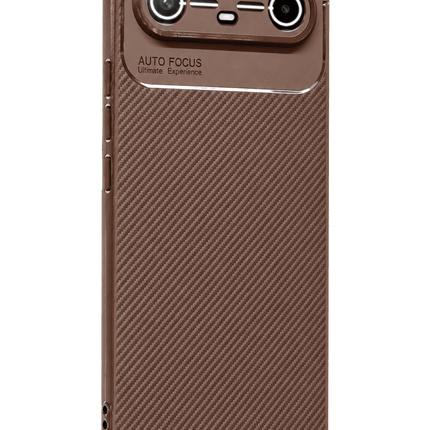 Tecno Spark Slim 5G Auto Focus Karbon Kapak Kılıf - Kahverengi 3
